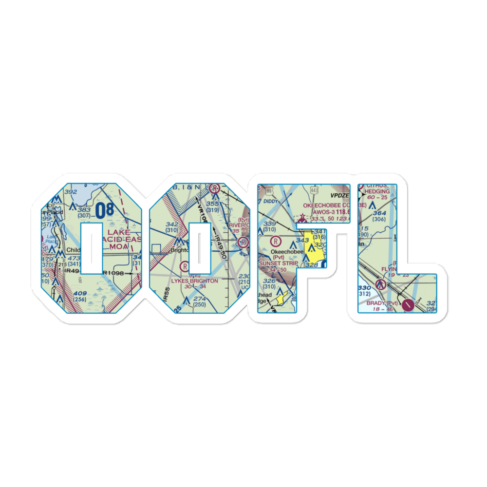 River Oak Airport (00FL) VFR Sectional Sticker 