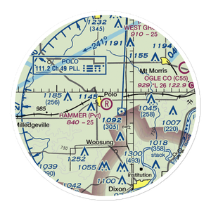Hammer Airport (00IL) VFR Sectional Sticker (20 mile)
