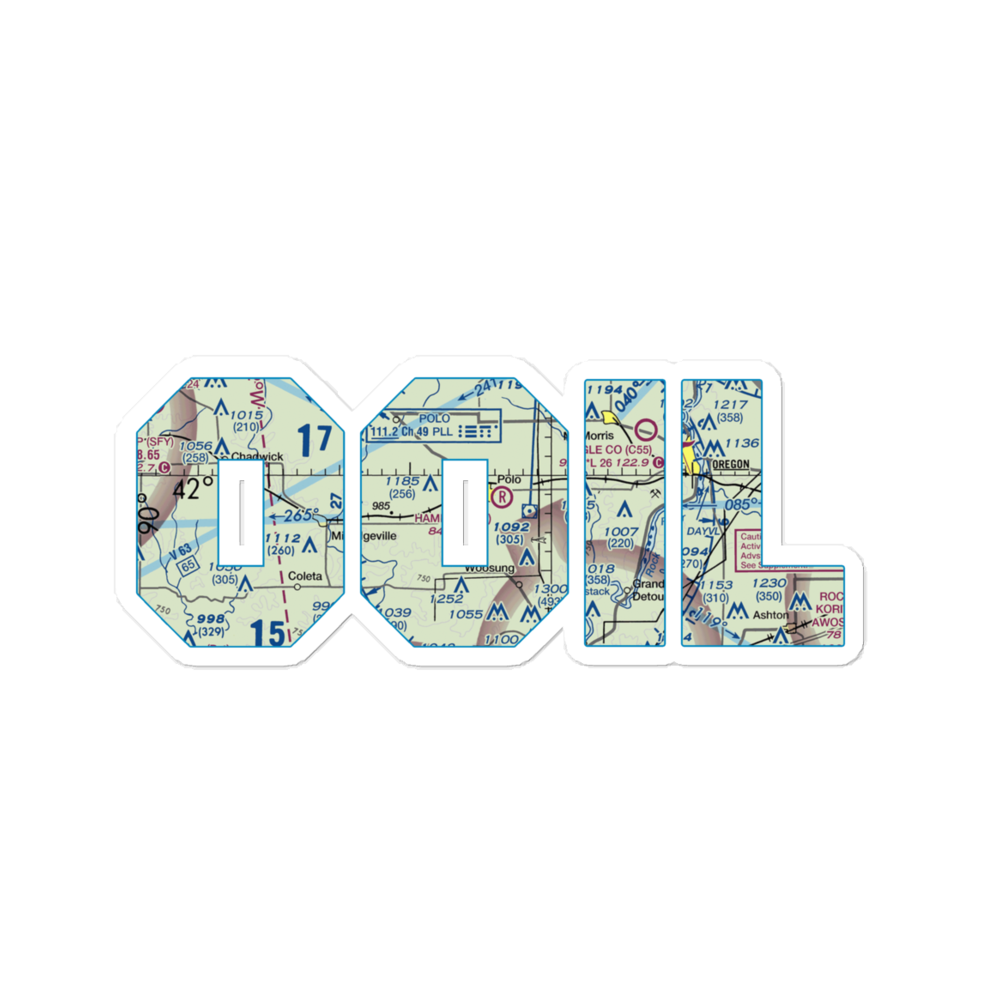 Hammer Airport (00IL) VFR Sectional Sticker 