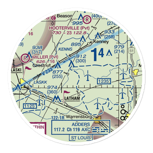 Hayenga's Cant Find Farms Airport (00IS) VFR Sectional Sticker (20 mile)
