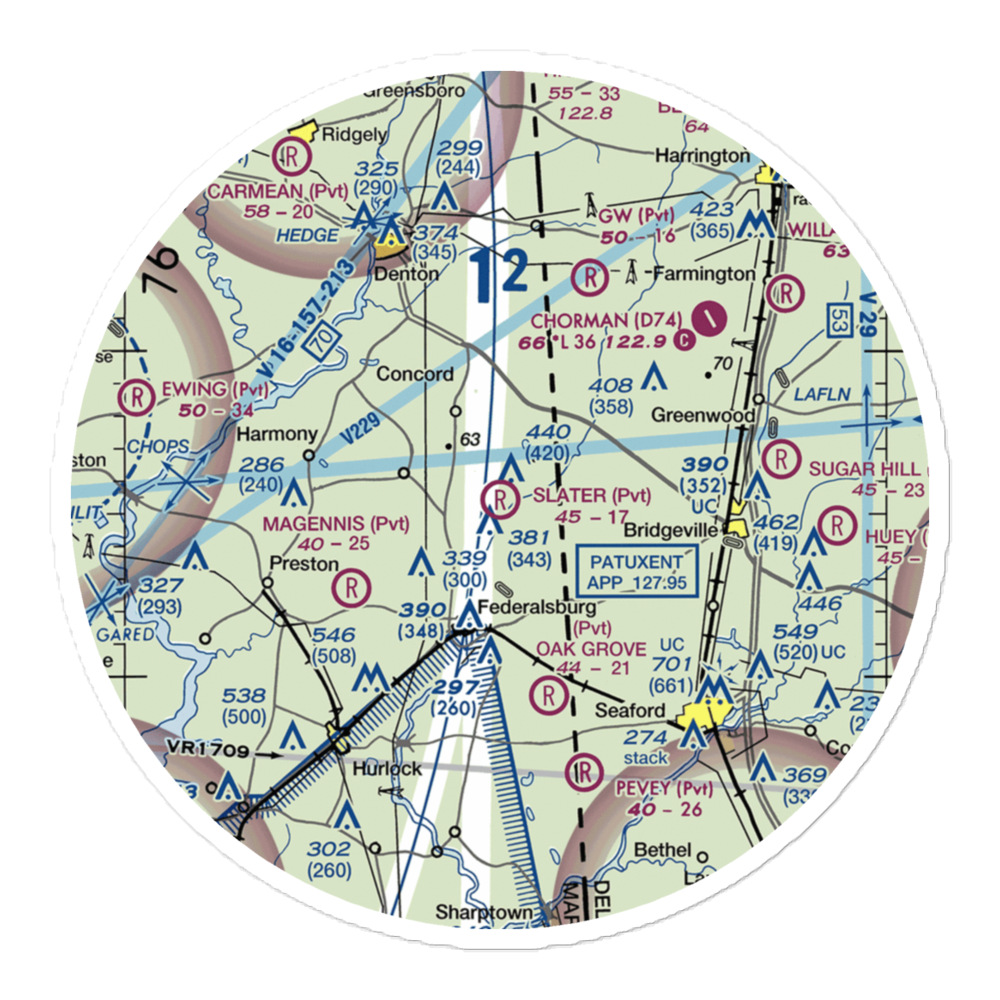 Slater Field (00MD) VFR Sectional Sticker (30 mile) 