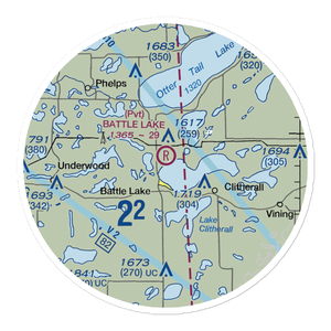 Battle Lake Municipal Airport (00MN) VFR Sectional Sticker (20 mile)
