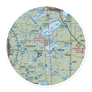 Battle Lake Municipal Airport (00MN) VFR Sectional Sticker (30 mile)