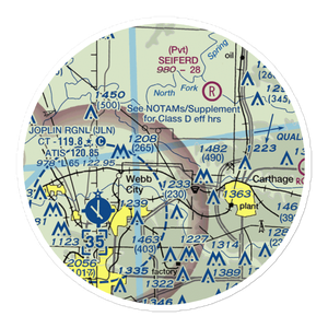 Cooper Flying Service Airport (00MO) VFR Sectional Sticker (20 mile)