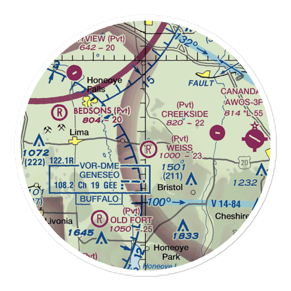 Weiss Airfield (00NY) VFR Sectional Sticker (20 mile) 