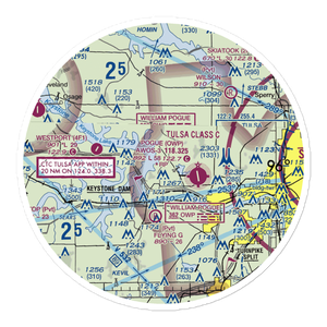Gull Bay Landing Airport (00OK) VFR Sectional Sticker (30 mile)