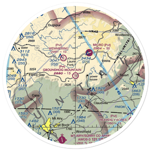 Groundhog Mountain Airport (00VI) VFR Sectional Sticker (30 mile)