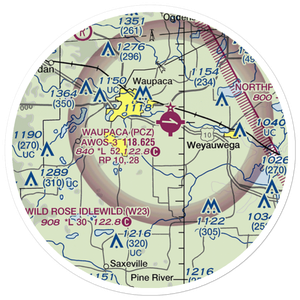 Northern Lite Airport (00WI) VFR Sectional Sticker (20 mile)