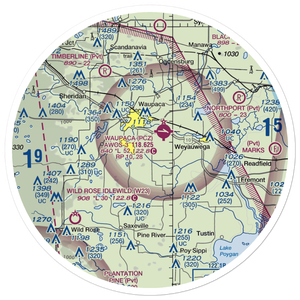 Northern Lite Airport (00WI) VFR Sectional Sticker (30 mile)