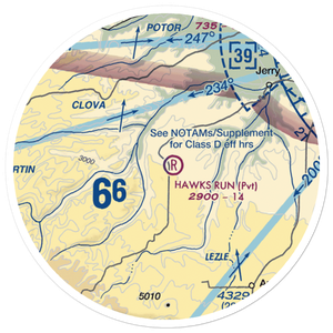Hawks Run Airport (00WN) VFR Sectional Sticker (20 mile)