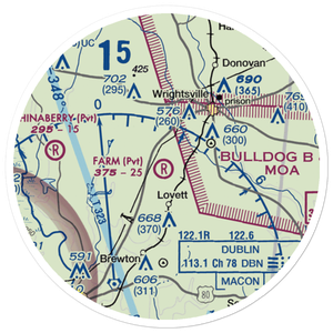 The Farm Airport (01GE) VFR Sectional Sticker (20 mile)