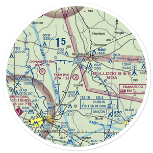 The Farm Airport (01GE) VFR Sectional Sticker (30 mile)