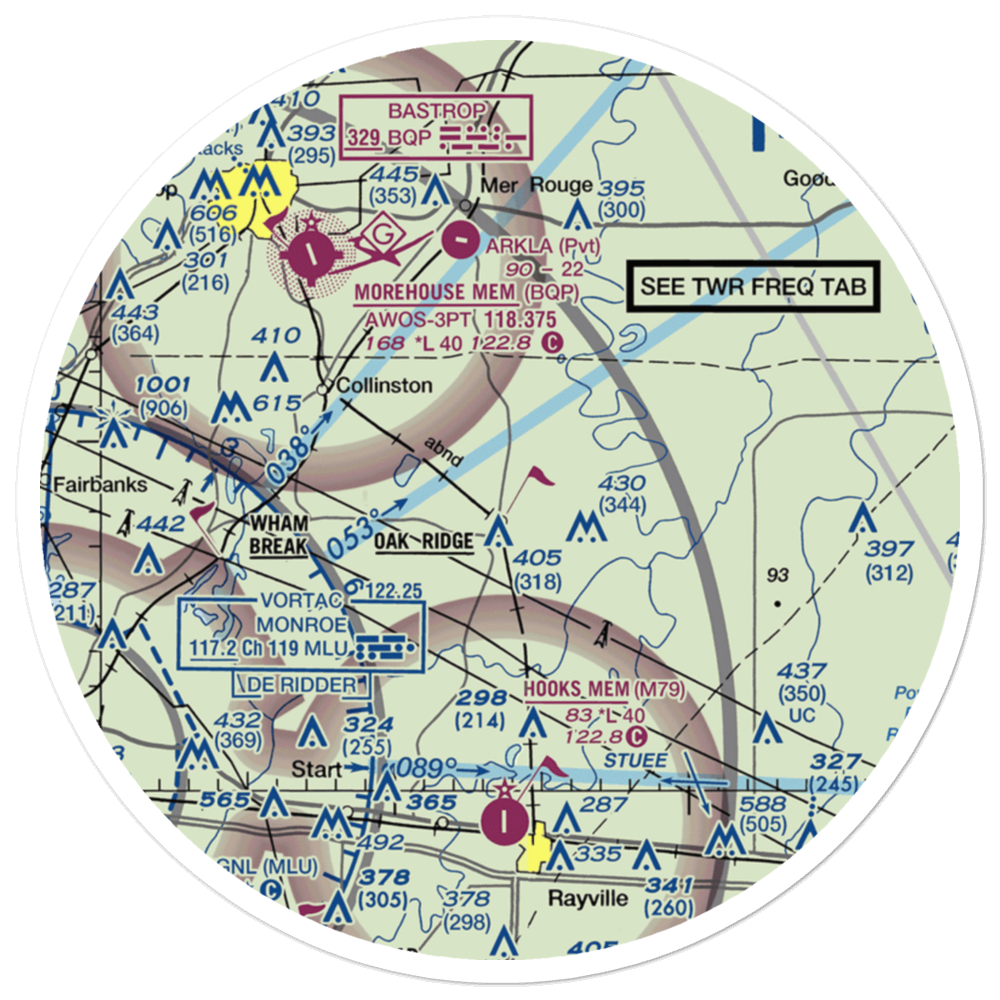 Barham Airport (01LA) VFR Sectional Sticker (30 mile) 