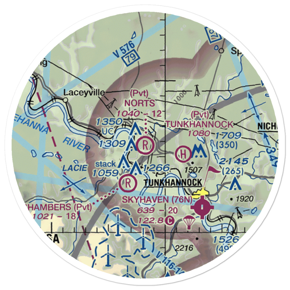 Nort's Resort Airport (01PS) VFR Sectional Sticker (20 mile) 