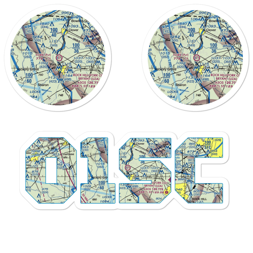 York Airport (01SC) VFR Sectional Sticker Pack 