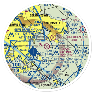 Colonial Air Park (01TN) VFR Sectional Sticker (20 mile)