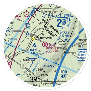 Pickles Airport (01VA) VFR Sectional Sticker (20 mile)