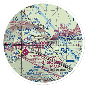 Prehn Cranberry Company Airport (01WI) VFR Sectional Sticker (20 mile)