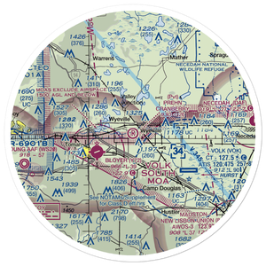 Prehn Cranberry Company Airport (01WI) VFR Sectional Sticker (30 mile)
