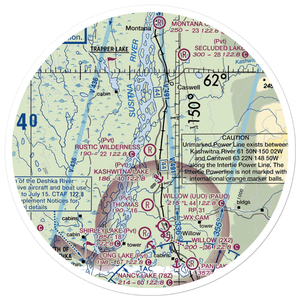 Rustic Wilderness Airport (02AK) VFR Sectional Sticker (30 mile)