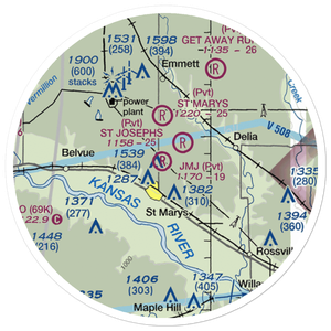 Jmj Landing Airport (02KS) VFR Sectional Sticker (20 mile)