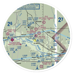 Jmj Landing Airport (02KS) VFR Sectional Sticker (30 mile)