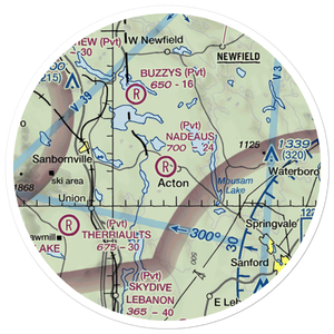 Nadeau's Airfield (02ME) VFR Sectional Sticker (20 mile)