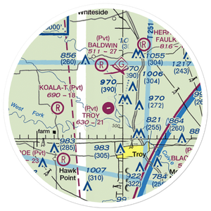 Troy Airpark (02MO) VFR Sectional Sticker (20 mile)