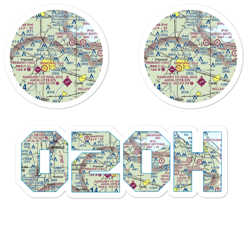 Zimmerman Airport (02OH) VFR Sectional Sticker Pack 
