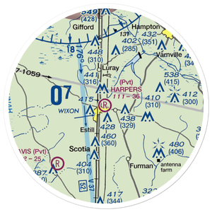 Harpers Airport (02SC) VFR Sectional Sticker (20 mile)
