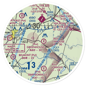 The Greenhouse Airport (02VA) VFR Sectional Sticker (20 mile)