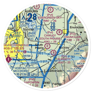 Cawleys South Prairie Airport (02WA) VFR Sectional Sticker (20 mile)