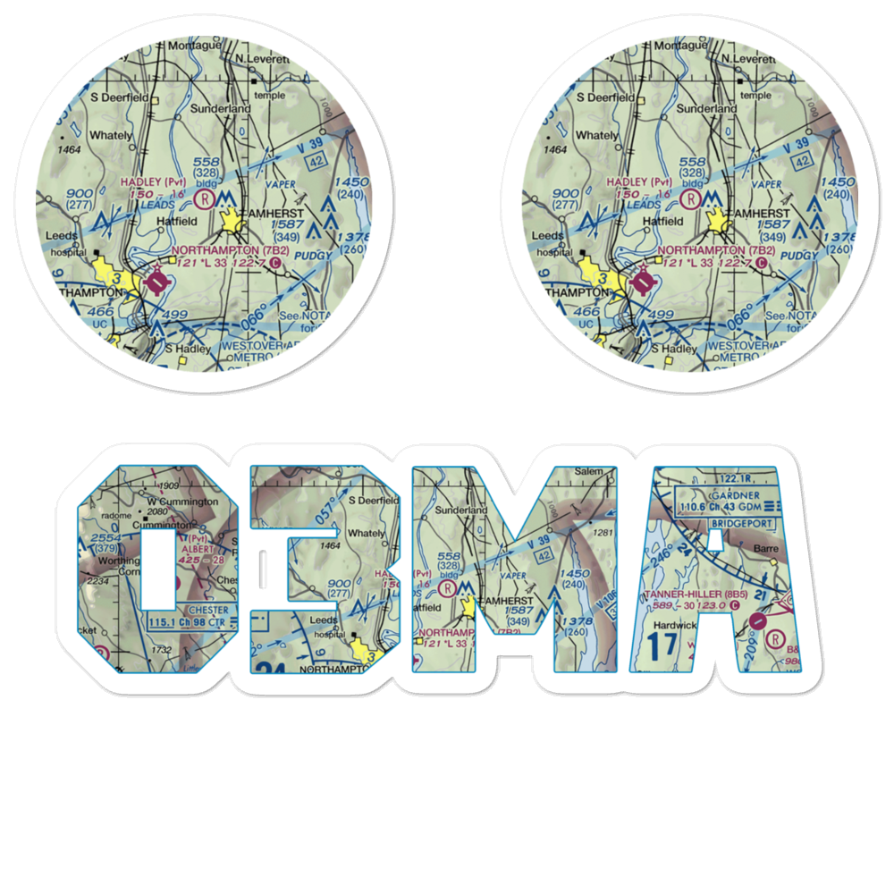 Hadley Airport (03MA) VFR Sectional Sticker Pack 