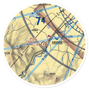 Cascade Field (3MT7) VFR Sectional Sticker (20 mile)