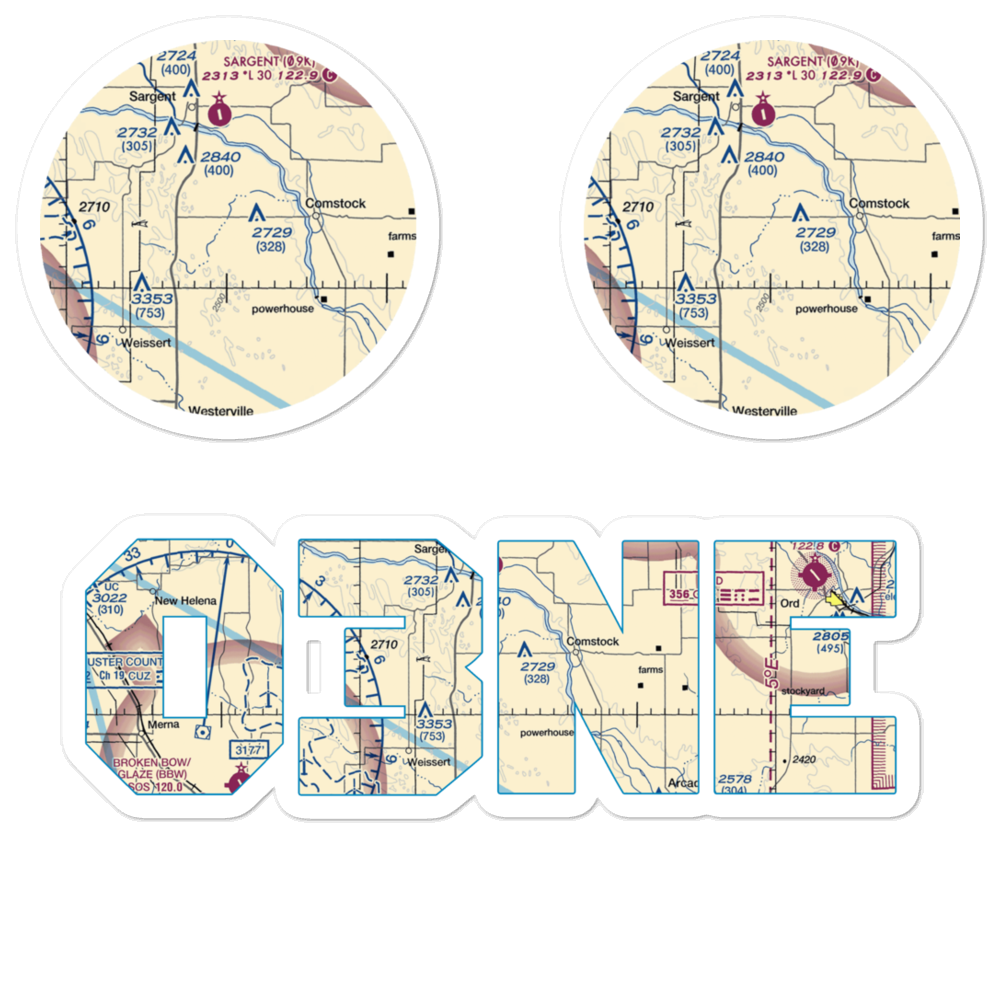 Hyde Ranch Airport (03NE) VFR Sectional Sticker Pack 