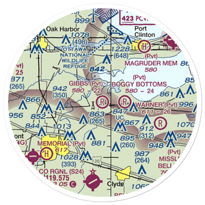 Gibbs Field (03OH) VFR Sectional Sticker (20 mile)
