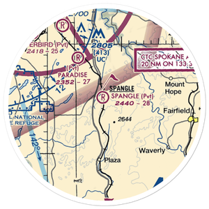 Spangle Field (03WA) VFR Sectional Sticker (20 mile)