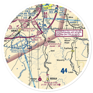 Spangle Field (03WA) VFR Sectional Sticker (30 mile)