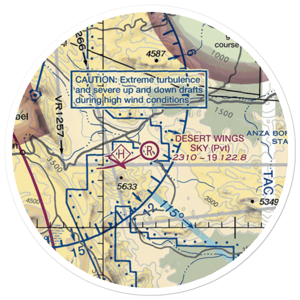 Hunt's Sky Ranch Airport (04CL) VFR Sectional Sticker (20 mile) 