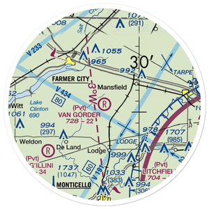 Van Gorder Airport (04IS) VFR Sectional Sticker (20 mile)