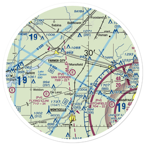 Van Gorder Airport (04IS) VFR Sectional Sticker (30 mile)