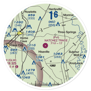 Natchez Trace Farm Airport (04KY) VFR Sectional Sticker (20 mile)