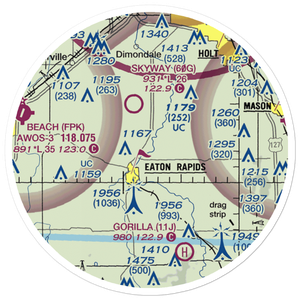 Rapids Airway Airport (04MI) VFR Sectional Sticker (20 mile)