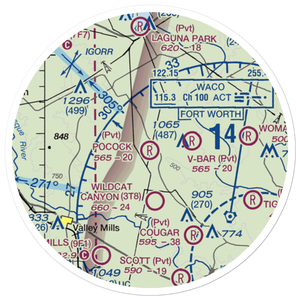 Pocock Airport (04TX) VFR Sectional Sticker (20 mile)
