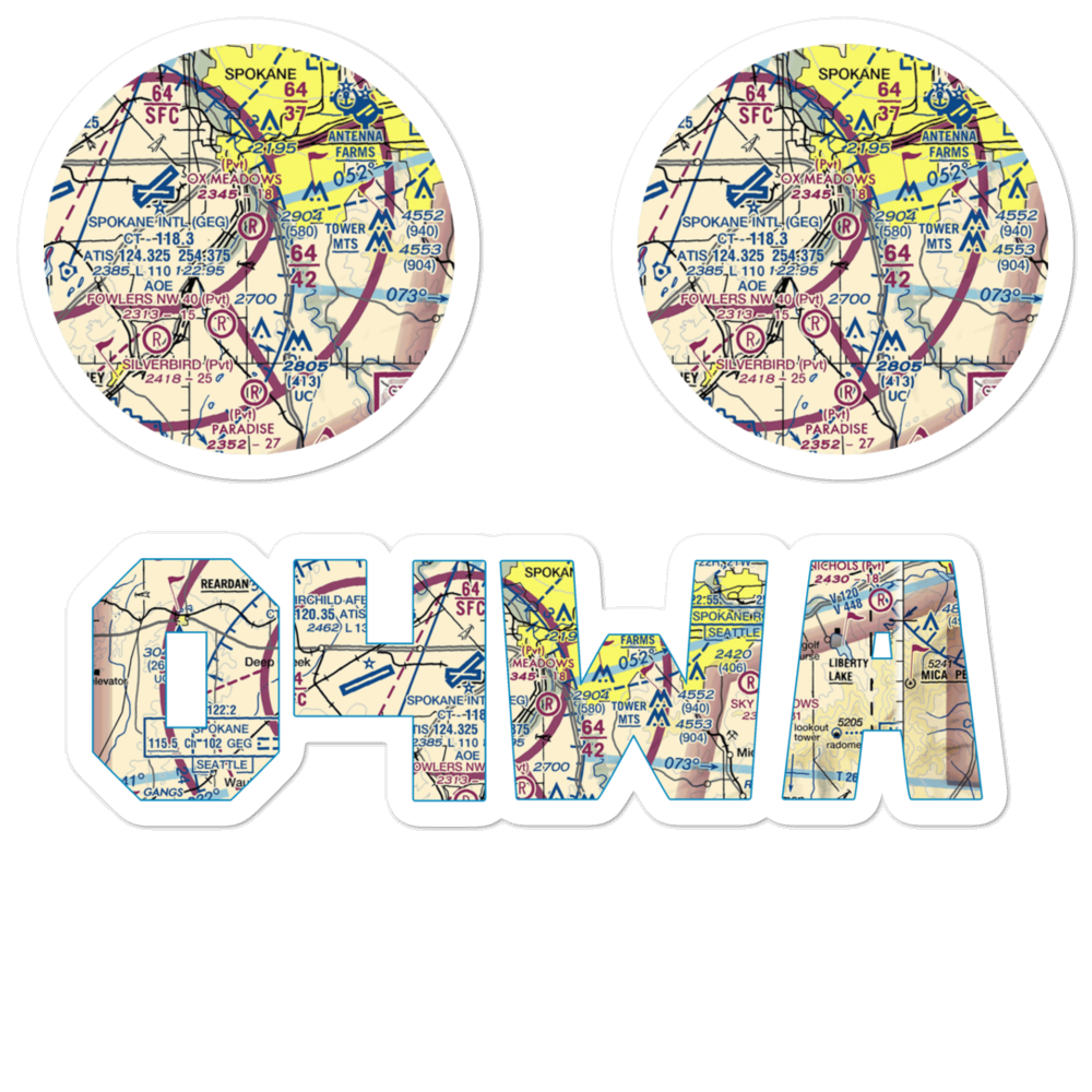 Ox Meadows Airport (04WA) VFR Sectional Sticker Pack 