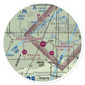 Stillwater Creek Airport (04WN) VFR Sectional Sticker (20 mile)