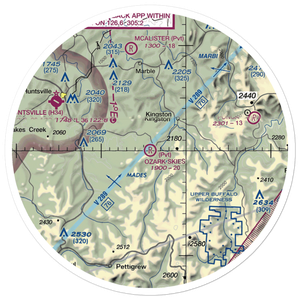 Ozark Skies Airpark (05AR) VFR Sectional Sticker (30 mile)