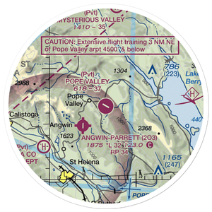 Pope Valley Airport (05CL) VFR Sectional Sticker (20 mile)