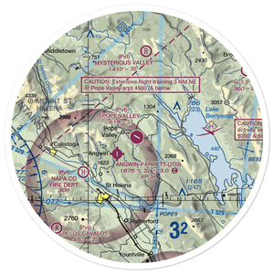Pope Valley Airport (05CL) VFR Sectional Sticker (30 mile)