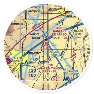 Rancho De Aereo Airport (05CO) VFR Sectional Sticker (20 mile)